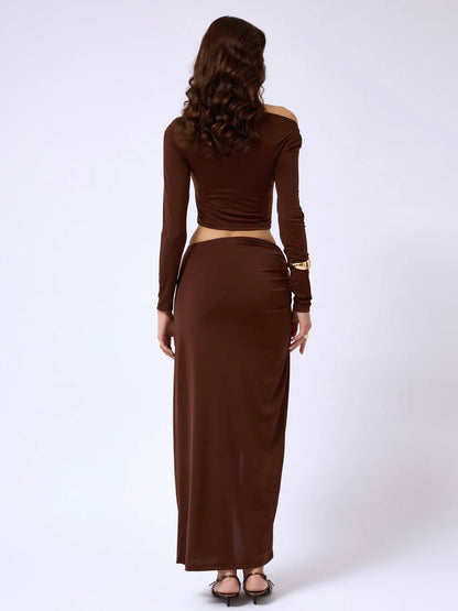 חצאית ג׳יג׳י - חום